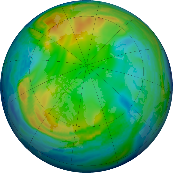 Arctic ozone map for 07 January 1993